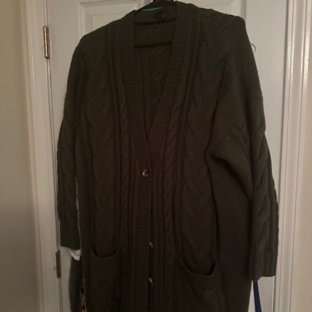 Torrid Green Cardigan size 1 (XL/XXL)